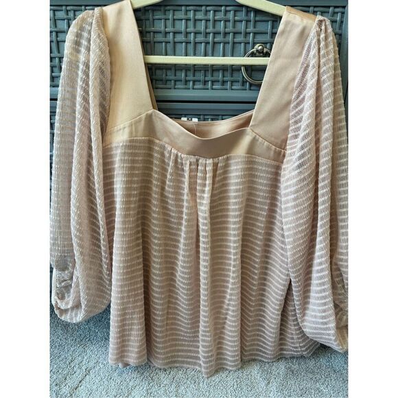 NWT ANTHROPOLOGIE MEADOW RUE Allyson texture blouse, $80 Large E27 - Picture 8 of 8